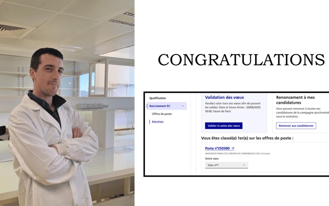 Congratulations to Jérémy, newly appointed Associate Professor!