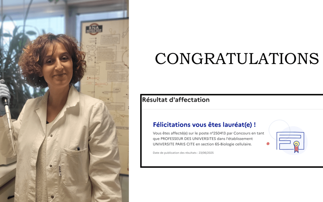 Félicitations à Souhila, promue Professeure des universités !